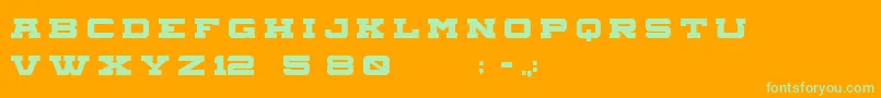 Aegisregular Font – Green Fonts on Orange Background
