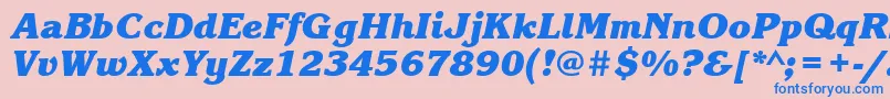 KorinnablacktttBolditalic Font – Blue Fonts on Pink Background