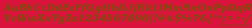 Police KorinnablacktttBolditalic – polices brunes sur fond rouge