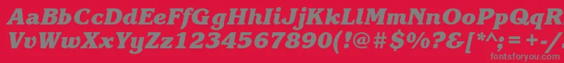 Czcionka KorinnablacktttBolditalic – szare czcionki na czerwonym tle