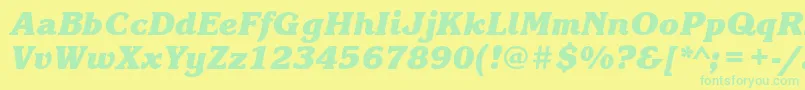 KorinnablacktttBolditalic Font – Green Fonts on Yellow Background