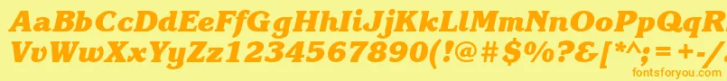 KorinnablacktttBolditalic Font – Orange Fonts on Yellow Background