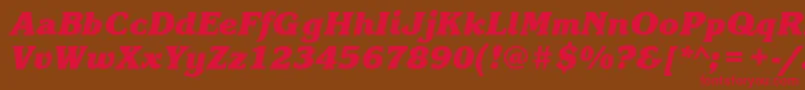 KorinnablacktttBolditalic Font – Red Fonts on Brown Background
