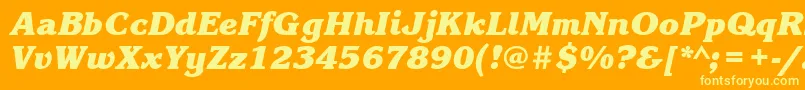 KorinnablacktttBolditalic Font – Yellow Fonts on Orange Background