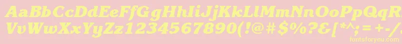 KorinnablacktttBolditalic Font – Yellow Fonts on Pink Background