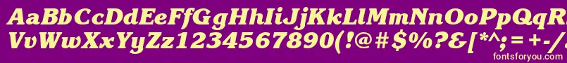 KorinnablacktttBolditalic Font – Yellow Fonts on Purple Background