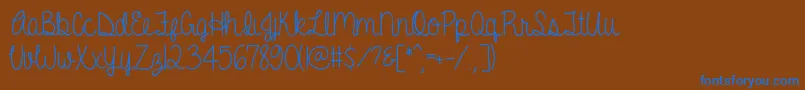 AGentleTouch Font – Blue Fonts on Brown Background