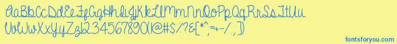 AGentleTouch Font – Blue Fonts on Yellow Background