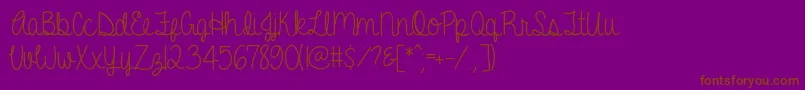 AGentleTouch-fontti – ruskeat fontit violetilla taustalla