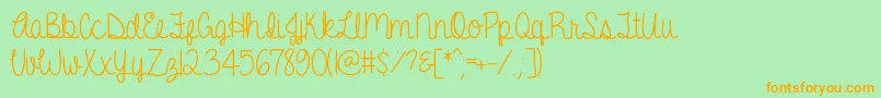 AGentleTouch Font – Orange Fonts on Green Background