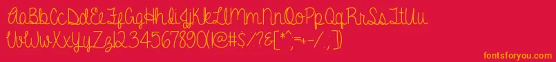 AGentleTouch Font – Orange Fonts on Red Background