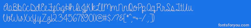 AGentleTouch Font – Pink Fonts on Blue Background