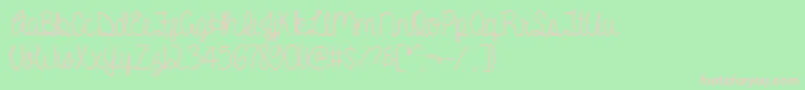 フォントAGentleTouch – 緑の背景にピンクのフォント
