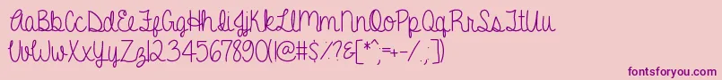 フォントAGentleTouch – ピンクの背景に紫のフォント