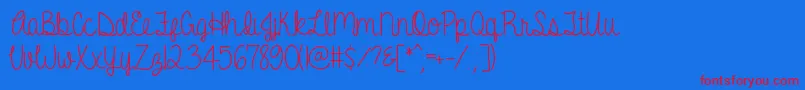 AGentleTouch Font – Red Fonts on Blue Background