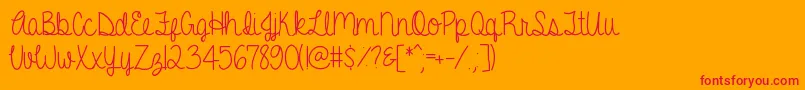 AGentleTouch Font – Red Fonts on Orange Background