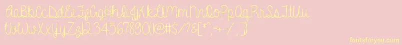 AGentleTouch-fontti – keltaiset fontit vaaleanpunaisella taustalla