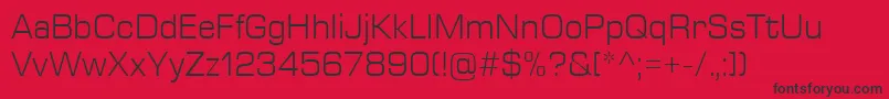 EurostileNextLtComLight Font – Black Fonts on Red Background