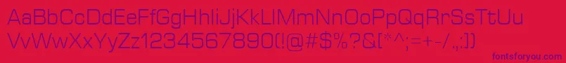 EurostileNextLtComLight Font – Purple Fonts on Red Background