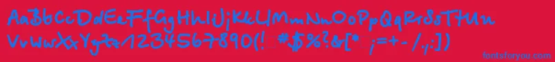 Betinascriptxgtt Font – Blue Fonts on Red Background