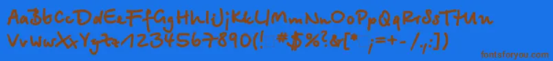 Betinascriptxgtt Font – Brown Fonts on Blue Background