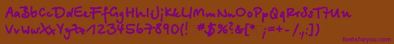 Betinascriptxgtt-Schriftart – Violette Schriften auf braunem Hintergrund