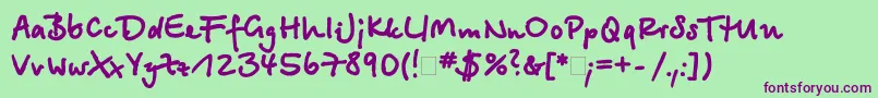 Betinascriptxgtt Font – Purple Fonts on Green Background