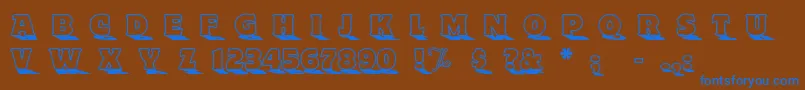 フォントToylandOutlinea – 茶色の背景に青い文字