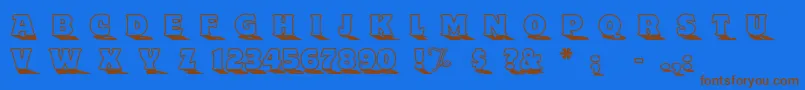 ToylandOutlinea Font – Brown Fonts on Blue Background