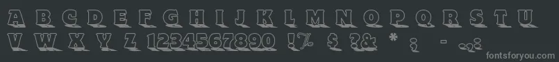 フォントToylandOutlinea – 黒い背景に灰色の文字