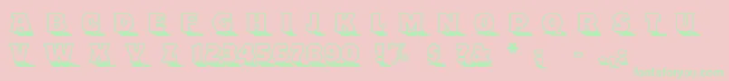 フォントToylandOutlinea – ピンクの背景に緑の文字