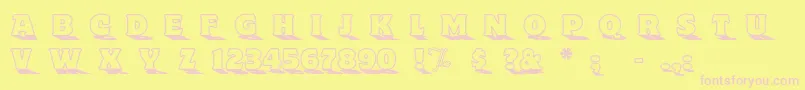 Шрифт ToylandOutlinea – розовые шрифты на жёлтом фоне