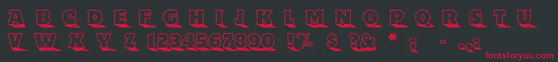 ToylandOutlinea-Schriftart – Rote Schriften auf schwarzem Hintergrund