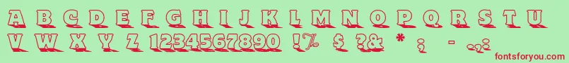 ToylandOutlinea Font – Red Fonts on Green Background