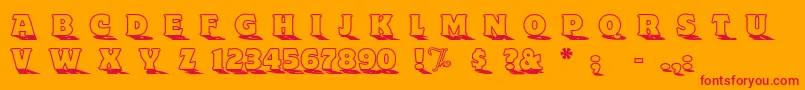 ToylandOutlinea Font – Red Fonts on Orange Background