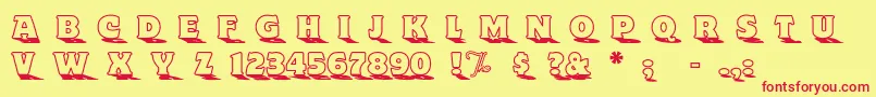 ToylandOutlinea Font – Red Fonts on Yellow Background