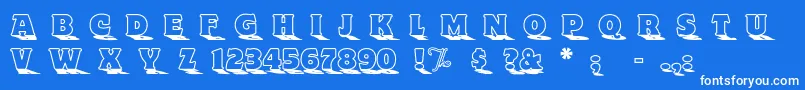 ToylandOutlinea Font – White Fonts on Blue Background