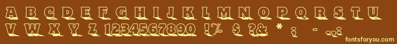 ToylandOutlinea-fontti – keltaiset fontit ruskealla taustalla