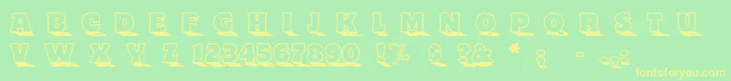 ToylandOutlinea Font – Yellow Fonts on Green Background