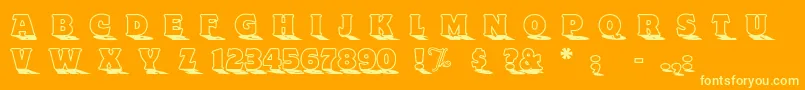 ToylandOutlinea Font – Yellow Fonts on Orange Background