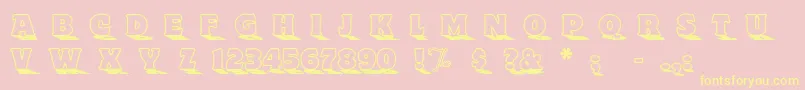 ToylandOutlinea-Schriftart – Gelbe Schriften auf rosa Hintergrund