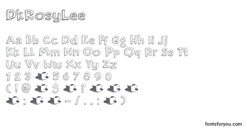 Schriftart DkRosyLee – Alphabet, Zahlen, spezielle Symbole