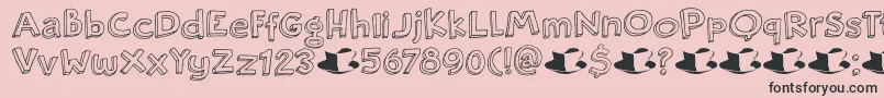 DkRosyLee Font – Black Fonts on Pink Background