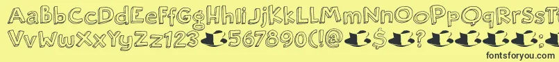 DkRosyLee Font – Black Fonts on Yellow Background