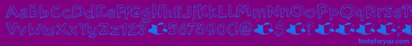 DkRosyLee-Schriftart – Blaue Schriften auf violettem Hintergrund