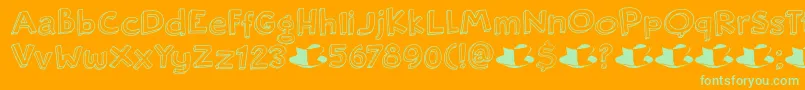 DkRosyLee Font – Green Fonts on Orange Background