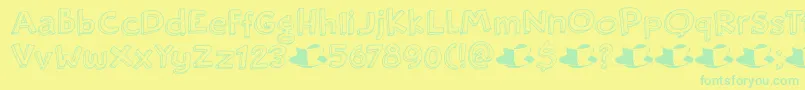 DkRosyLee Font – Green Fonts on Yellow Background