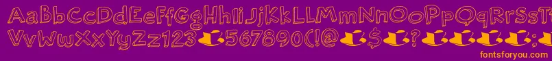 DkRosyLee Font – Orange Fonts on Purple Background