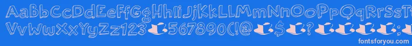 DkRosyLee Font – Pink Fonts on Blue Background