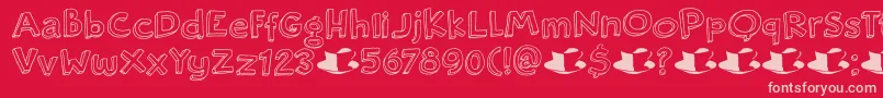 DkRosyLee Font – Pink Fonts on Red Background